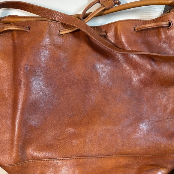 Madewell Lafayette Drawstring Tote Bucket Bag Leather Brown Bag - Picture 11 of 11